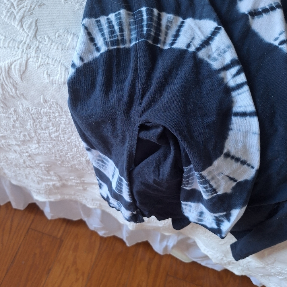 Time and Tru Navy Blue and White Tie Dye Swirl Midi Dress - Picture 7 of 13